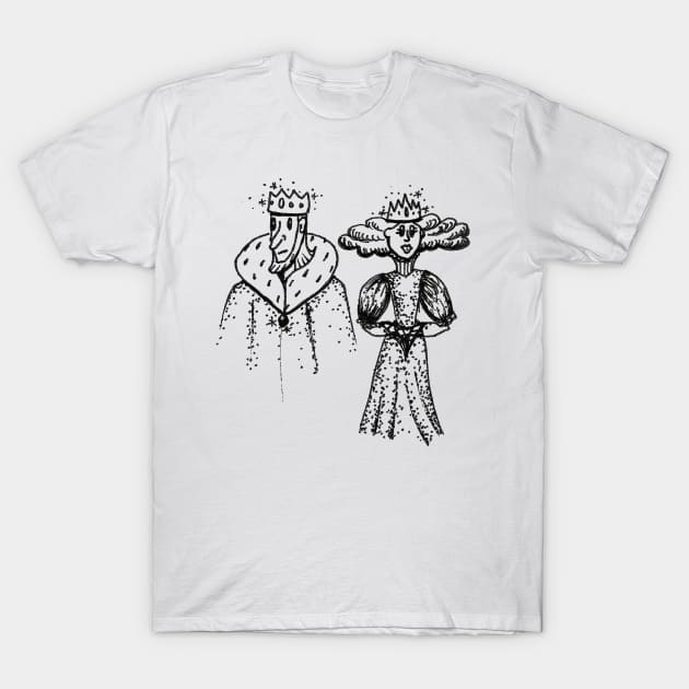 Royal King and Queen Doodle T-Shirt by 1Redbublppasswo